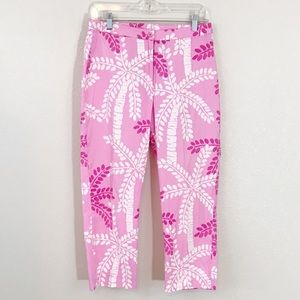 Lilly Pulitzer Pink Palm Tree High Waist Capris
